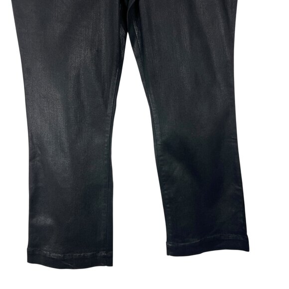 NWT Nine West High Rise Kick Flare Jeans in Coated Black Size 14 - Picture 3 of 10